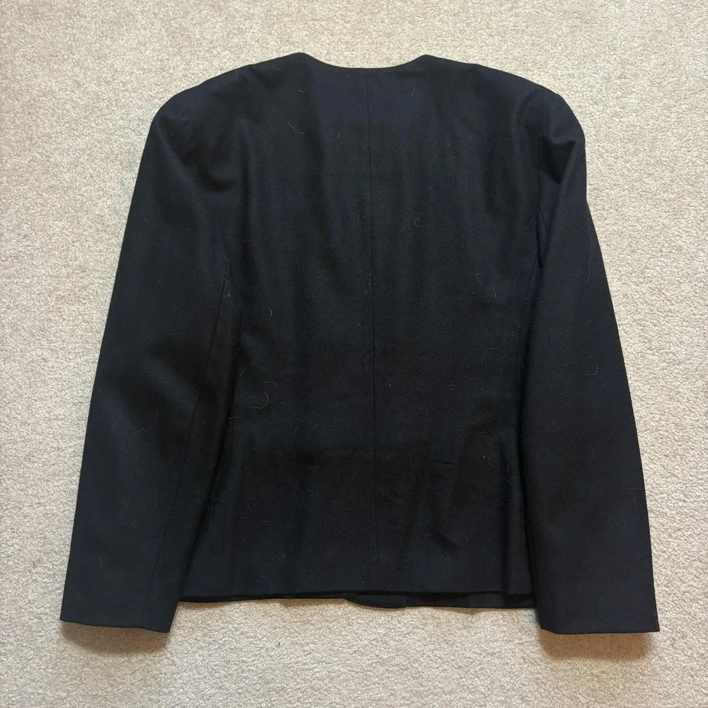 Vtg Pendleton Blazer Jacket Womens 14 Black Wool Nautical Gold Button USA 80s - Picture 4 of 9